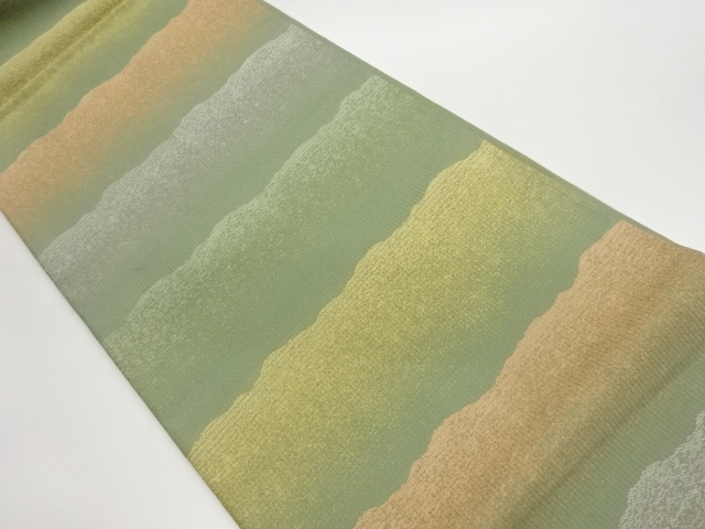 JAPANESE FUKURO OBI / KIN-TOSHI / WOVEN ABSTRACT STRIPE